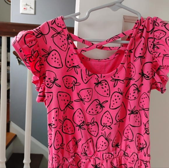 Cute Strawberry Pant Romper, Toddler - Picture 2 of 3